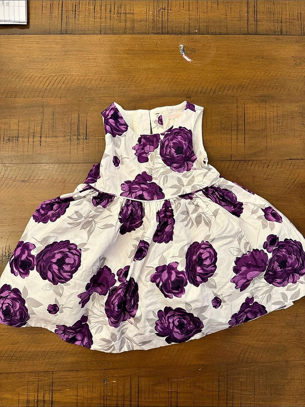 Janie and Jack Floral Baby Dress with Diaper Cover Purple White Size 6-12M